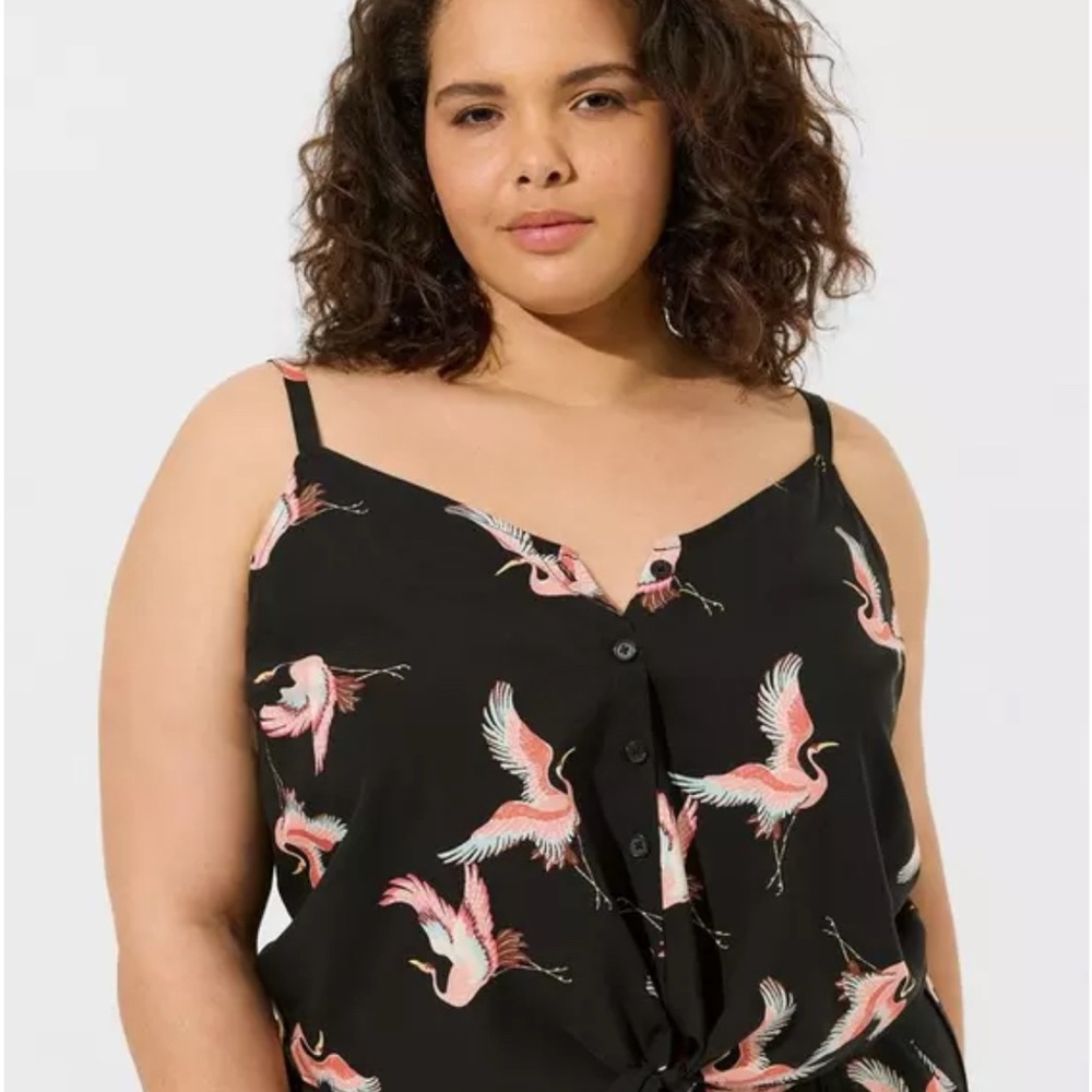 Torrid NWT Size 1 (14/16) Challis Button Down Crop Tank